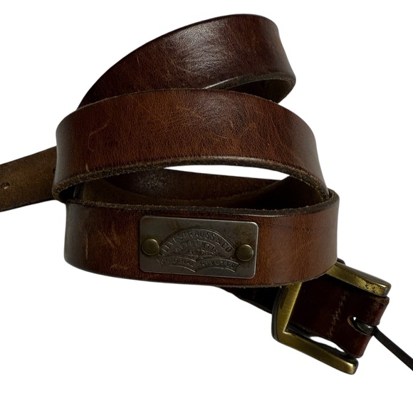 Levis Strauss Belt Mens Size 40 Brown Shotgun Full Grain Leather 1.5 Inch Wide - Picture 6 of 6